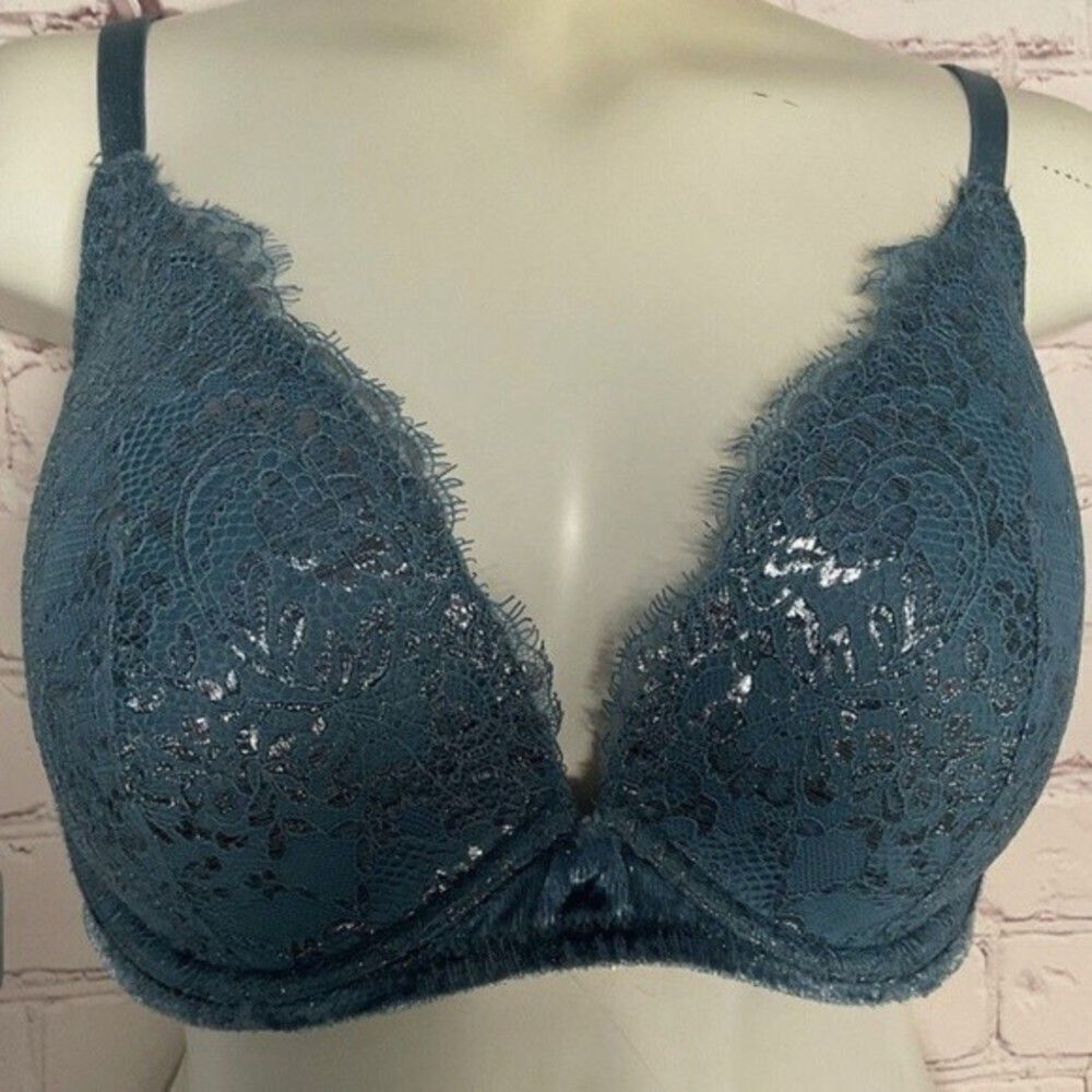 Victoria's Secret‎ Womens Teal Shine Very Sexy Lightly Lined Balconette Bra 34DD